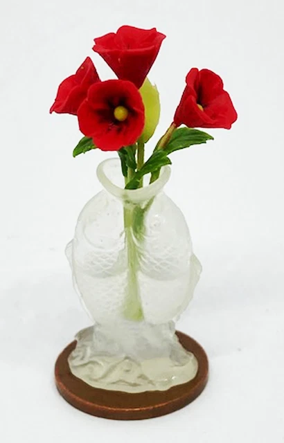 Miniature Maison De Poupées - Vase Avec Tournesols Bleus - Échelle 1:12 - Résine - Neuf - Town Square Miniatures