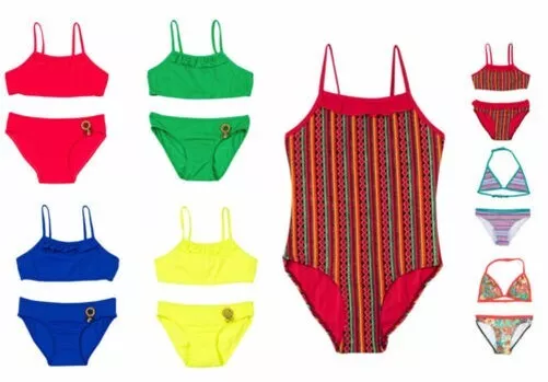 Ragazze Bambini Costume Nuoto Set Bikini Abbigliamento da Spiaggia 2-13 Anni