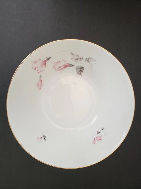 Winterling Bavaria Germany WIG 1317 Pink Roses 9" Serving Bowl Gold Trim