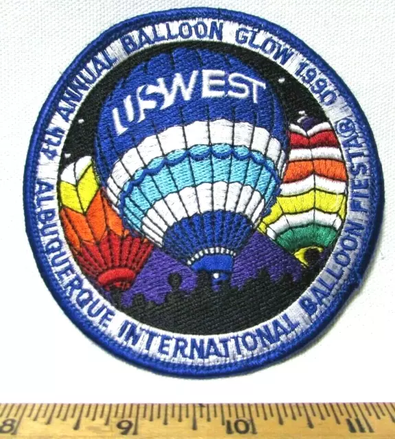 1990 Albuquerque Hot Air Balloon Glow Fiesta Official Event Patch 4th ABQ NM