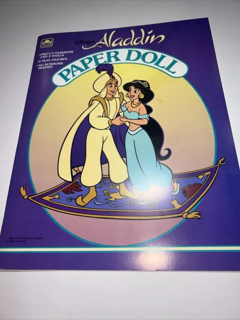 VINTAGE GOLDEN DISNEY Aladdin Paper Dolls Book NEW Uncut 1992 S1 10.00 PicClick