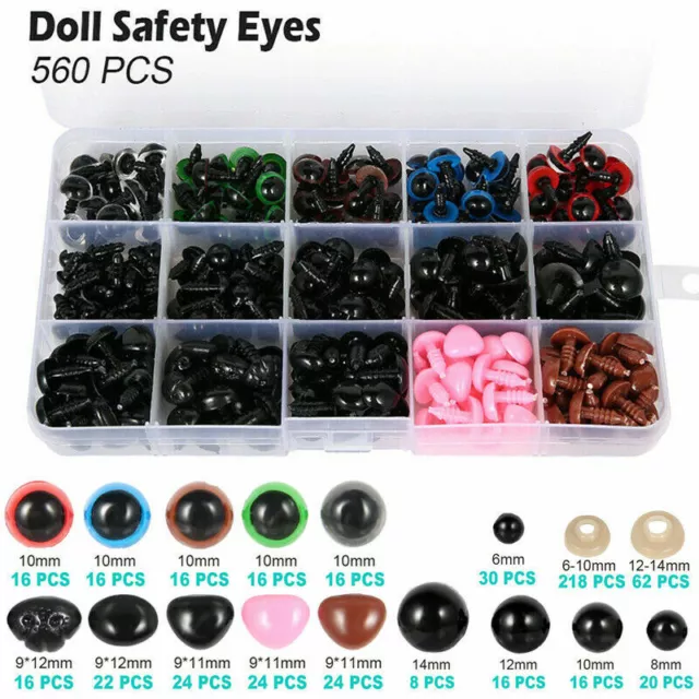 752X Colorful Plastic Crafts Safety Eyes Noses For Teddy Bear Toy Animal  Doll C#