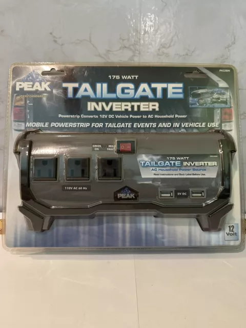 Peak 175 Watt Tailgate Inverter Mobile Power Strip For Tailgate Events C6-NEW