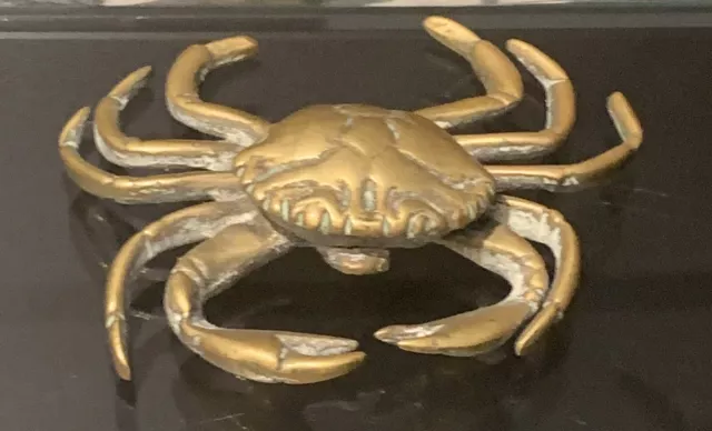 Vintage Crab Brass Ocean Sea Creature Old Ornament Decorative Paperweight Weight