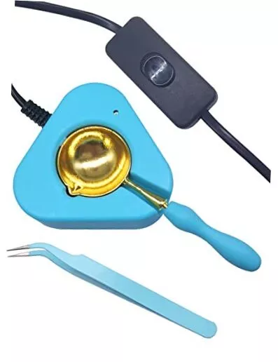 Wax Seal Warmer Wax Seal Kit with Spoon and Tweezers, Great Tool for Blue