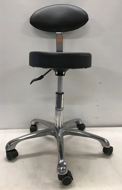 Gima 45240 Sgabello con schienale posteriore, nero