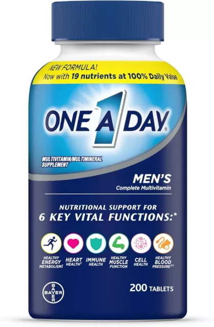 One A Day Multivitamin Men's Health Formula 200 Tablet Bottle