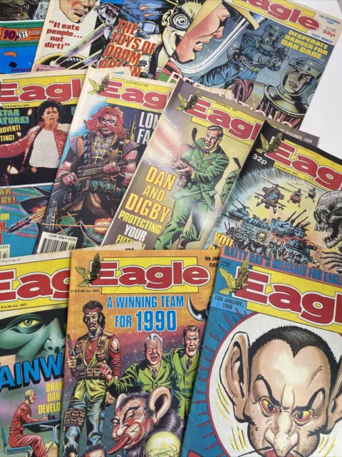 11 x VINTAGE EAGLE COMICS  Bundle / Job Lot from 1989-1990 - DAN DARE