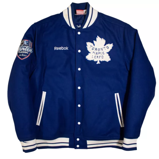 RARE Reebok Toronto Maple Leafs WInter Classic Wool Bomber Jacket Coat Medium