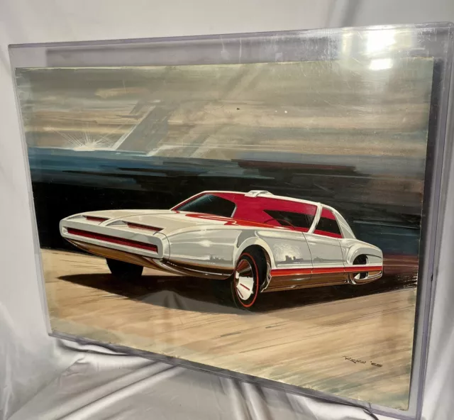 1965 CAR Concept Art by Arthur Ross SIGNED By Artist Check Photos For Condition