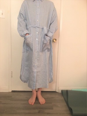 ZARA BLUE  Oversized LONG STRIPED DRESS-S