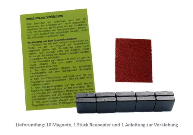 Stinger Magnet "Spezial" 10er-Pack; für fishingglue Gummifischkleber 2