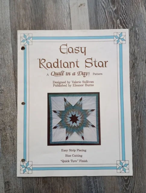 Vtg. 80's Radiant Star Quilt Pattern Booklet by The Quilt in A Day Series D-6