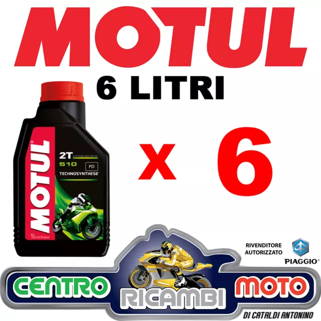 Olio Motore Moto Scooter Motul 510 2T Technosynthese 6 litri lt Miscela antifumo