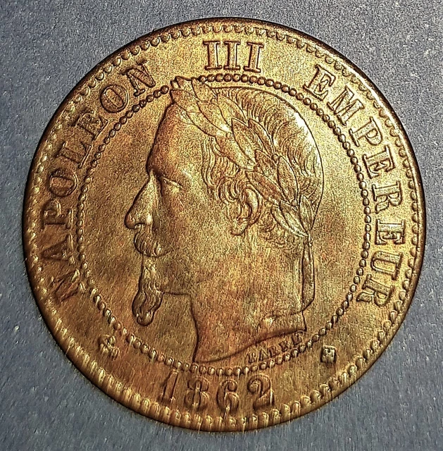 Pièce de 2 centimes Napoléon III, 1862 BB