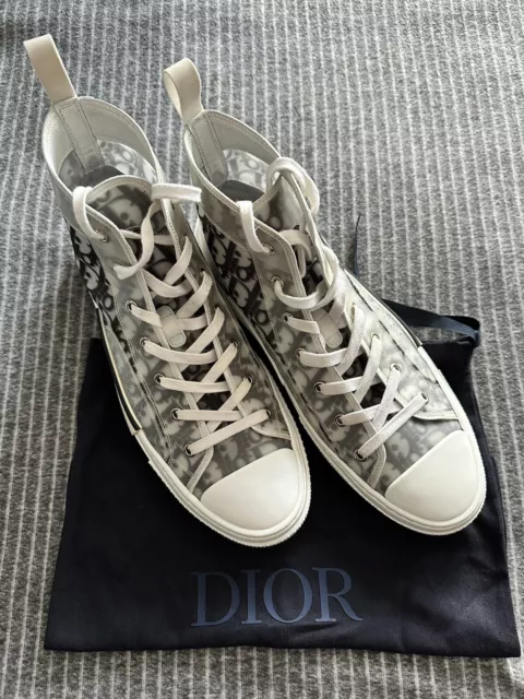 DIOR B23 High Top Oblique Black White Grey Sneaker Uk 12