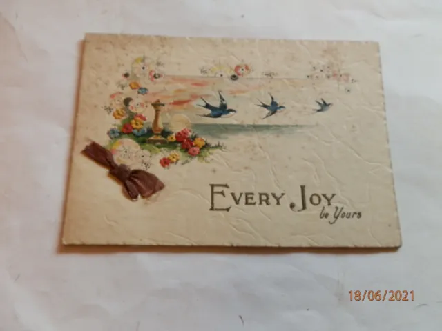 Vintage Embossed New Year Greetings Card - . M.& L. National Series. VGC