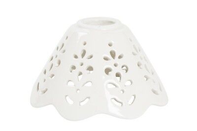 Vetro ricambio paralume coppa ceramica traforata bianca applique lampadari 13 cm