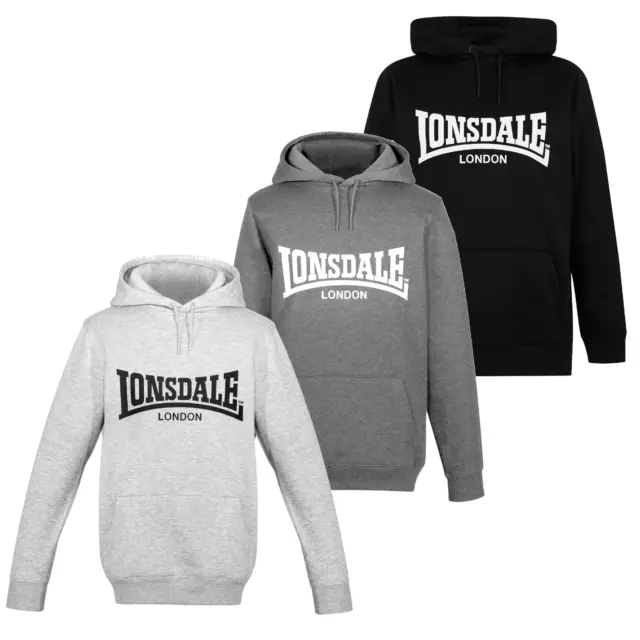 Mens Lonsdale Essentials Overhead Hoodie Sweatshirt Jumper
