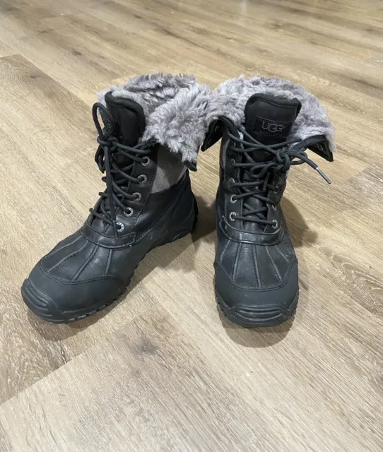 UGG Adirondack Boot li Leather Boots Black Grey 3