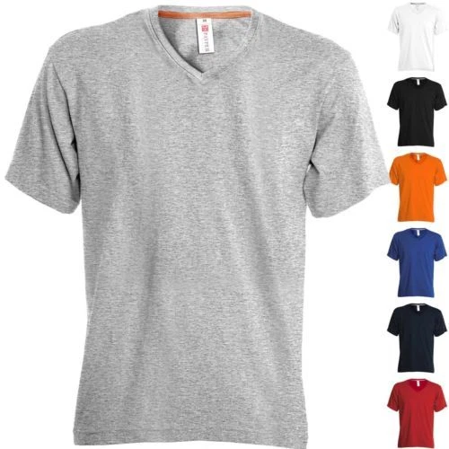 PAYPER T-Shirt V-NECK Scollo a V a Manica Corta da Uomo 100% Cotone Maglia 150Gr