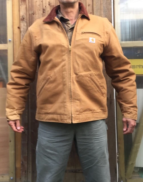 XL CARHARTT EJ001 BRN Detroit Rigid Duck Jacket Blanket Lined brown VGC 185.00 PicClick UK