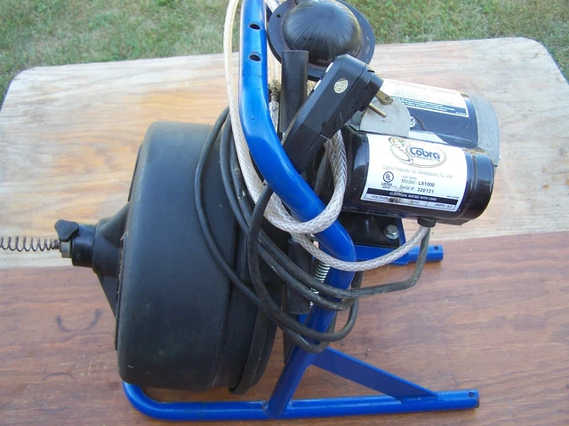 cobra lx1000, drain cleaning machine with foot control switch, 3/8"x100' cable.