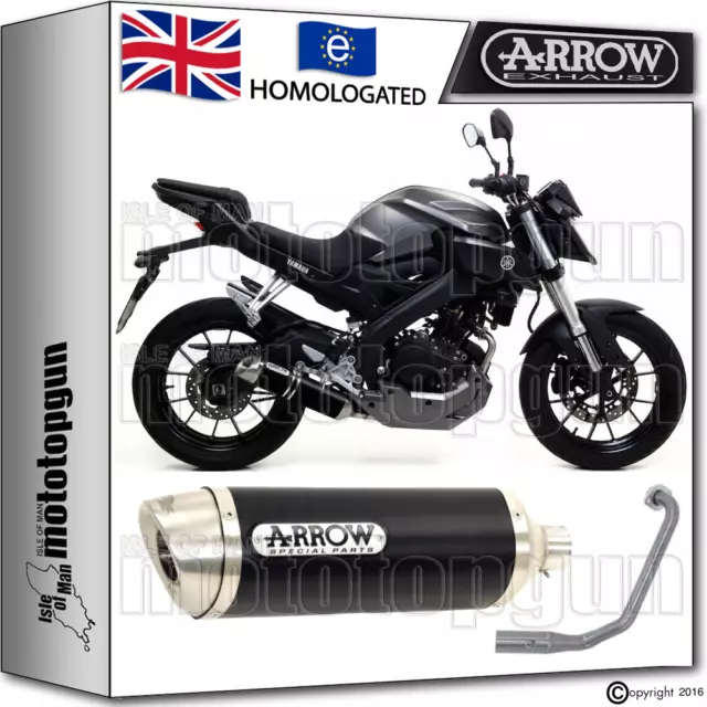 Arrow Full Exhaust System Thunder Aluminium Dark Hom Yamaha Mt 125 2015 15