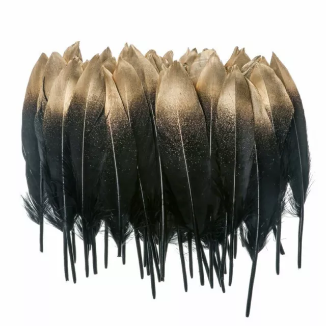 Natural Goose for DIY Decor 50PCS Home Art Millinery Feather Gold Craft