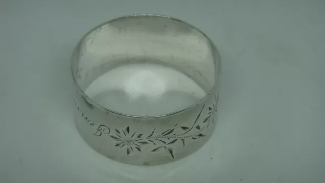 Antique Gorham "Jennie" Sterling Silver Floral Napkin Ring Circa 1888