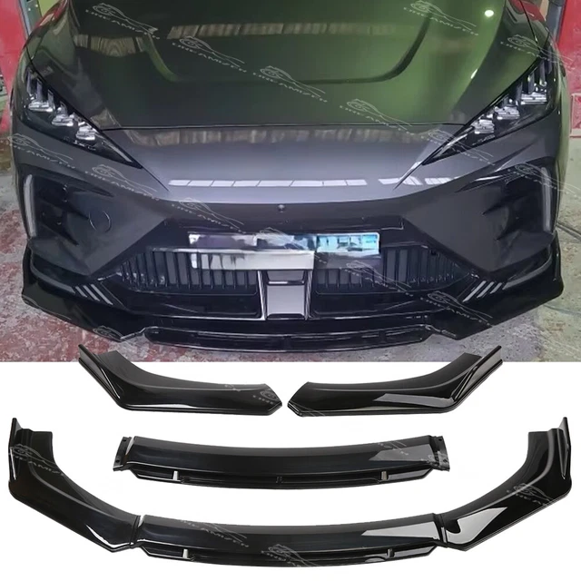 FOR MG MG4 2022 2023 2024 Gloss Black Front Bumper Splitter Spoiler Lip ...