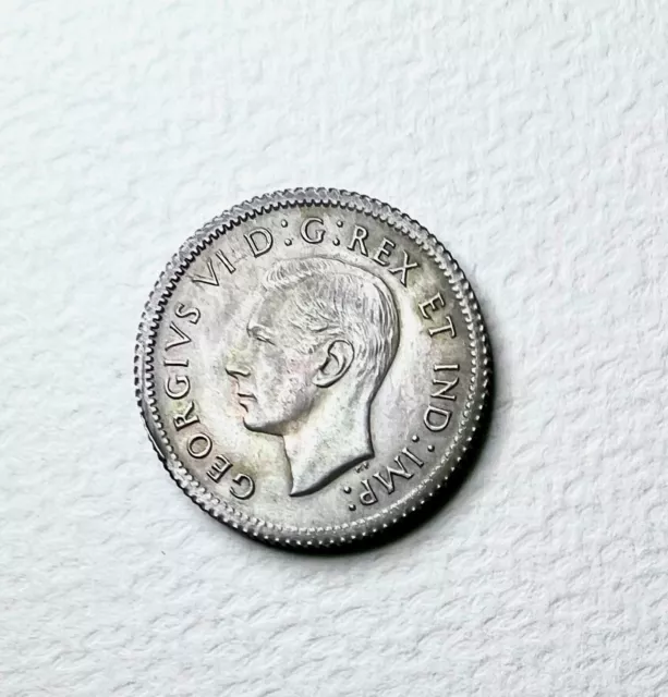 1937 Canada 10 Cent Dime  Uncirculated Silver Coin George VI