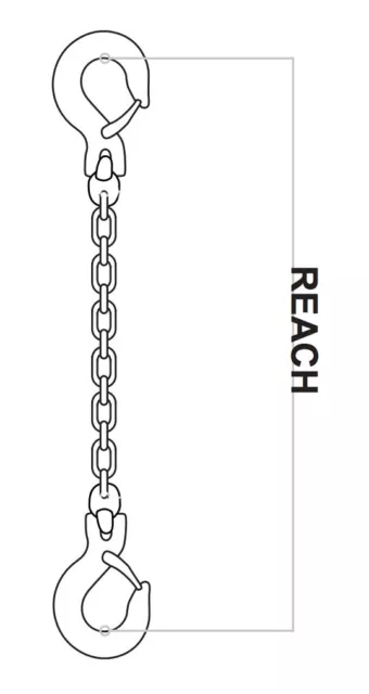 American Made 3/8" x 6' ft Grade 100 Double Leg Lifting Chain Sling Rigging Tow 2