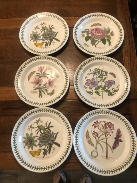 Portmeirion  Botanic Garden Different Flowers Dinner Plate Set Of Six