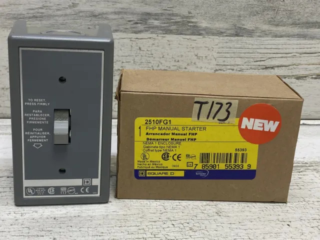 Square D 2510FG1 Series A Manual Starter, FHP, NEMA 1 Enclosure, With Box