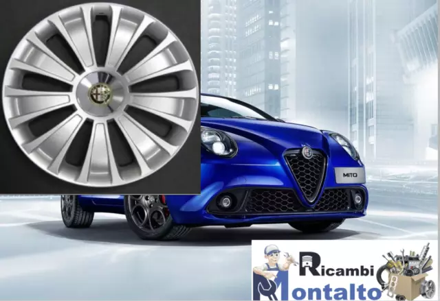 Alfa Romeo Mito Copricerchi Coppe Ruota Raggio 16 Specifice Con Logo Grigio Met