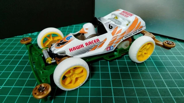 Mini 4wd Racers TAMIYA 1 32 Racer Mini 4WD Hawk Super II Chassis Partially Assembled £ ...