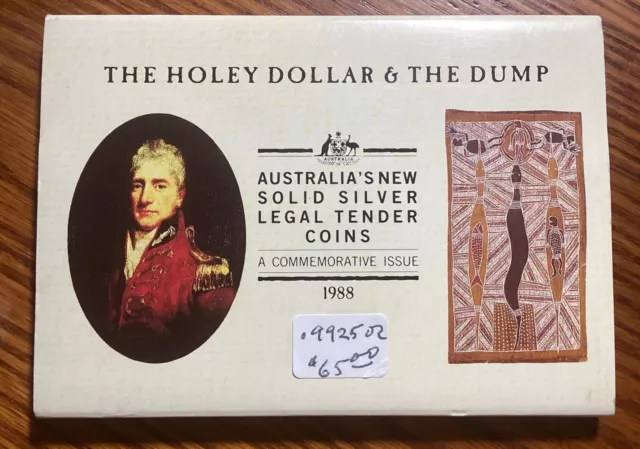 Australia 1988 “Holey Dollar & Dump”Silver Proof Coins Set（Fine Silver 1.25oz.）