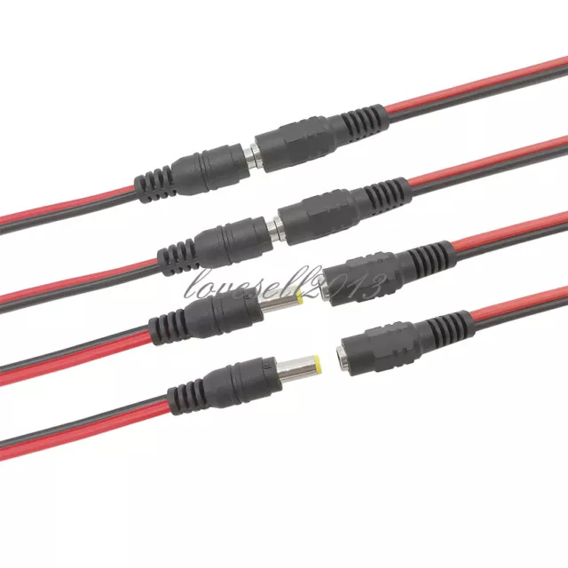 12V 5A DC Power Pigtail Cable Male Female Connector for CCTV Camera 5.5 x 2.1mm