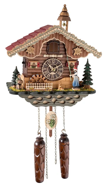 Orologio a cucù al quarzo Casa tipo Foresta Nera, ruota .. TU 4297 QM HZZG nuovo