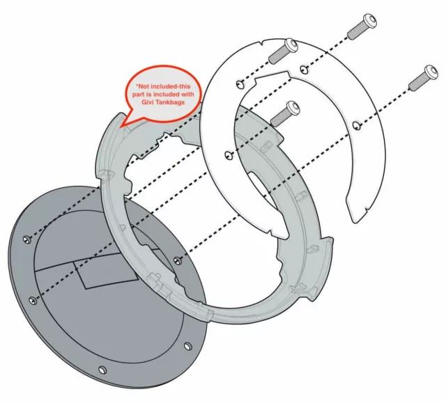 Givi BF44 / Kappa BF44K Tank Bag Tanklock Tank Ring to Fit Honda CB500 X (19-23)