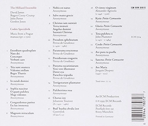 CODEX SPECI LN¡K BY The Hilliard Ensemble [Audio CD] NEUF EUR 21,08 ...