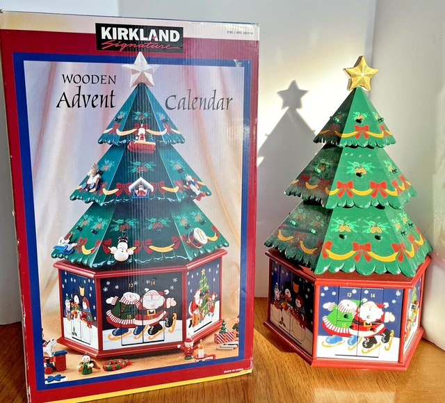 2005 KIRKLAND SIGNATURE Wooden Advent Calendar Christmas Tree Complete