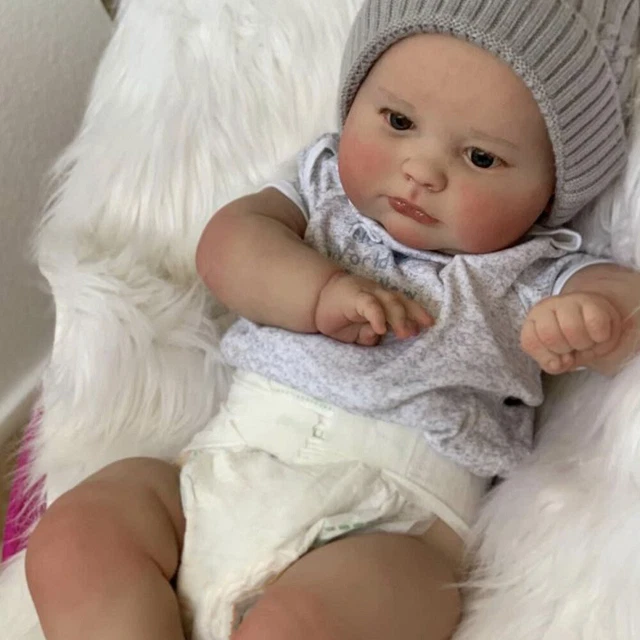 60cm Lifelike Reborn Baby Boy Doll Vinyl Body Newborn Doll Kids Birthday Gift UK