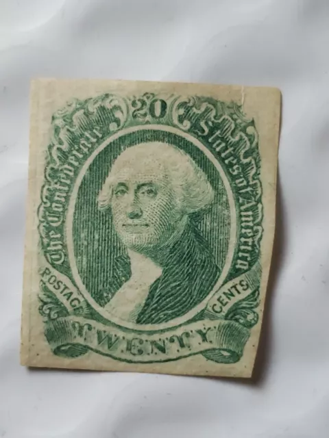 The Confederate States of America Twenty Cents Washington Stamp