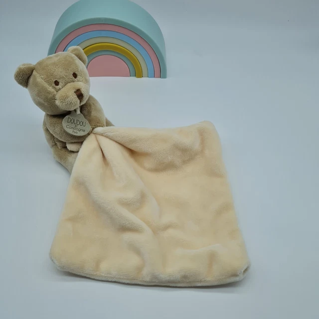 12 - Doudou Doudou et Compagnie ours marron mouchoir blanc beige NEUF