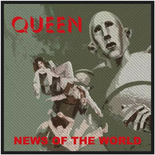 Queen News of the World Aufnähen Tuchaufnäher 100 mm x 100 mm (rz)