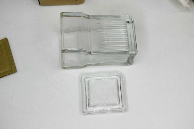 3 NOS Vintage Vertical Glass Staining Dish for 8 Slides each with Glass Lids
