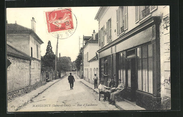 CPA Margency, Rue d´Eaubonne, vue de la rue 1910