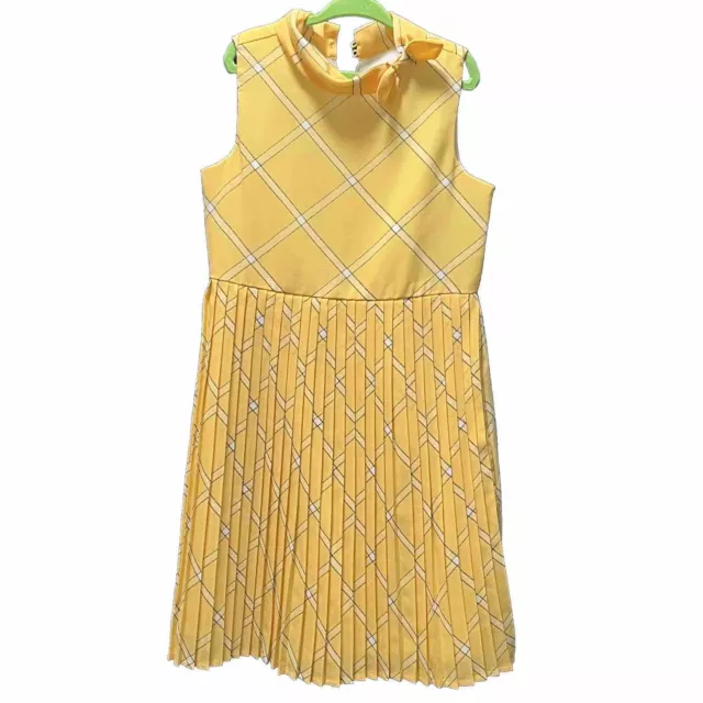 JANIE AND JACK girls size 7 gorgeous YELLOW  PLEATED DRESS